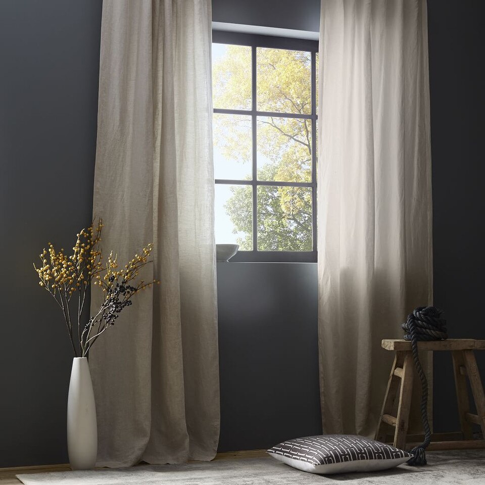 Crossweave Curtain Natural Canvas West Elm UK
